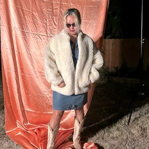 100% wool faux fur coat